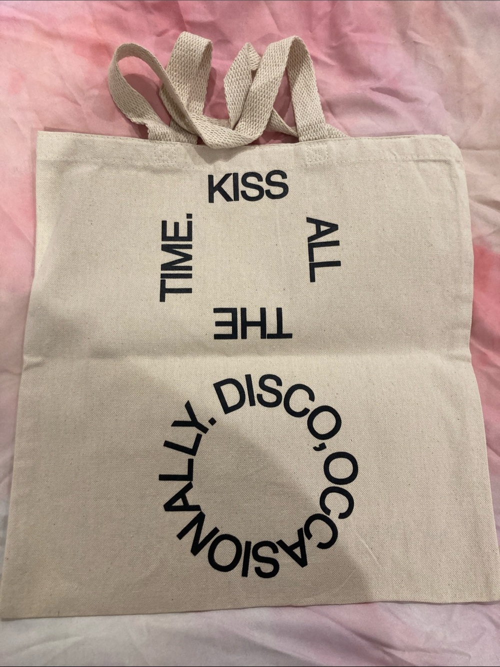 KISS ALL THE TIME, DISCO OCCASIONALLY rare tote bag from pop up